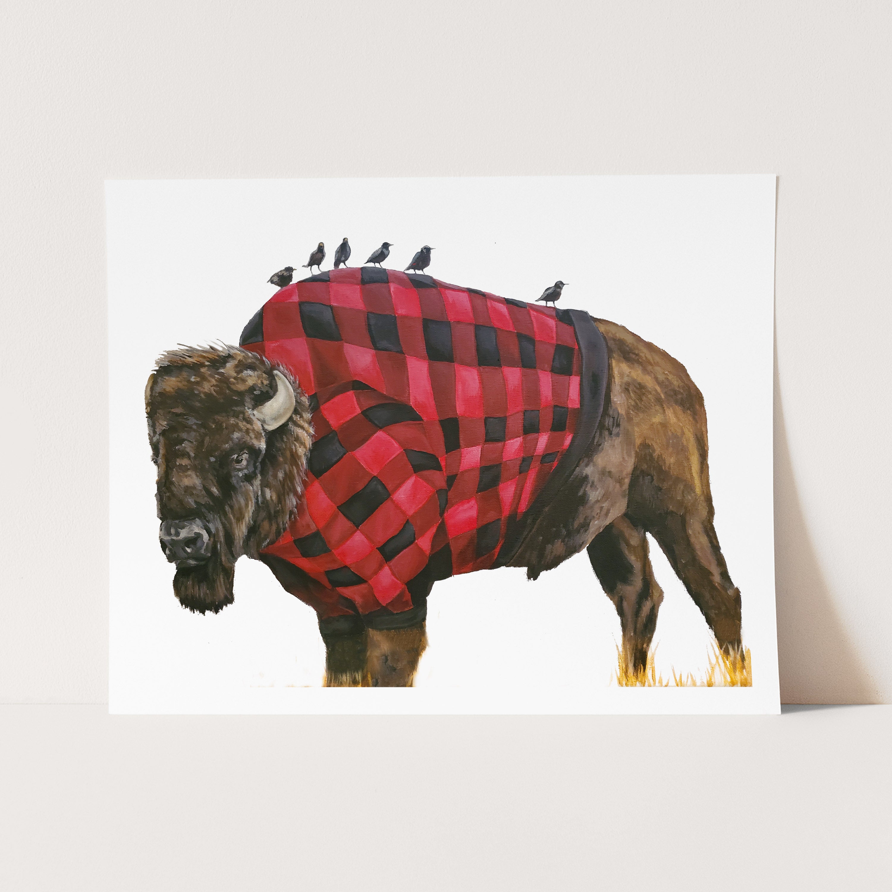 BILL wearing Buffalo Plaid Cards and Prints