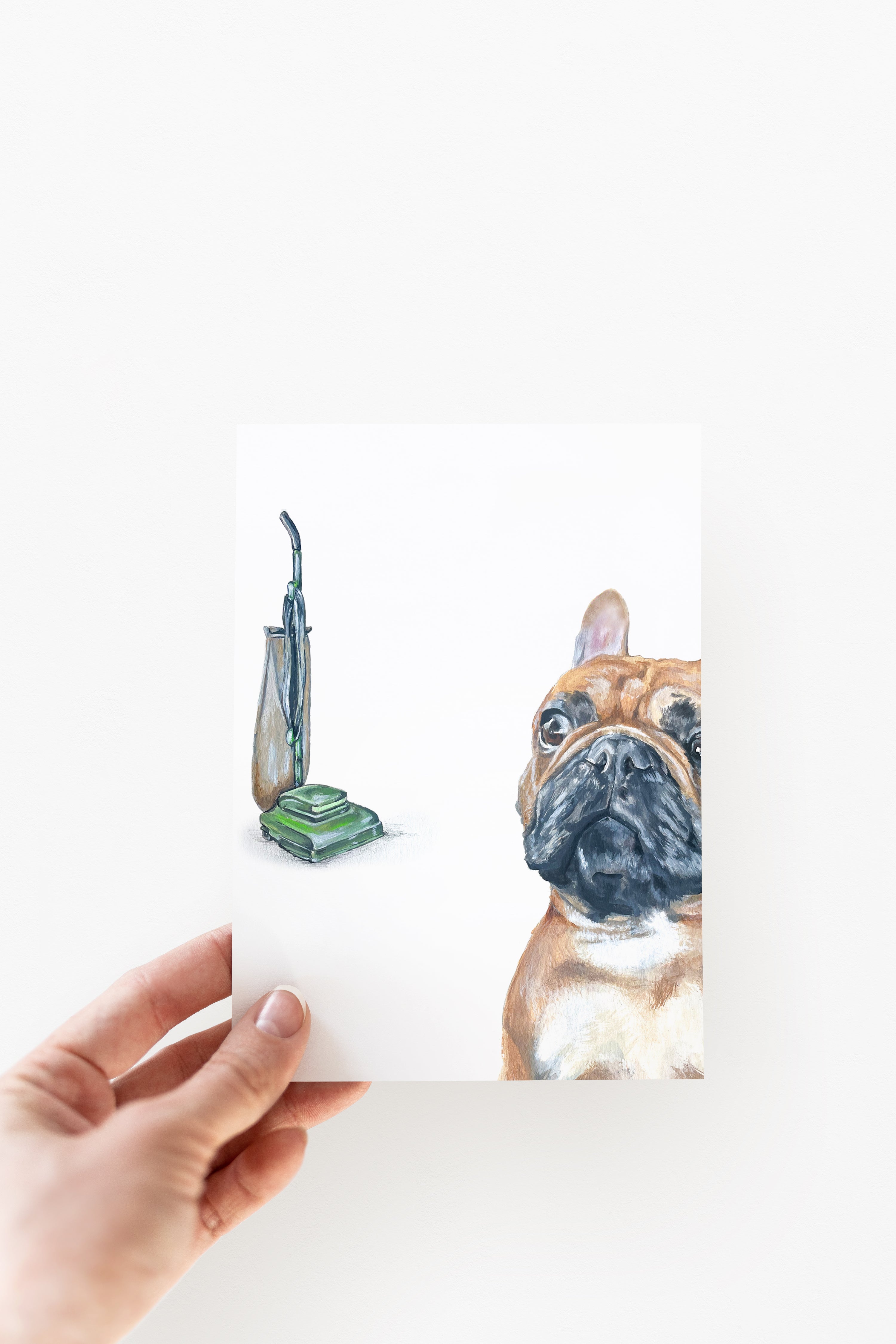 CHARLIES NIGHTMARE French Bulldog and Vacuum Cards and Prints