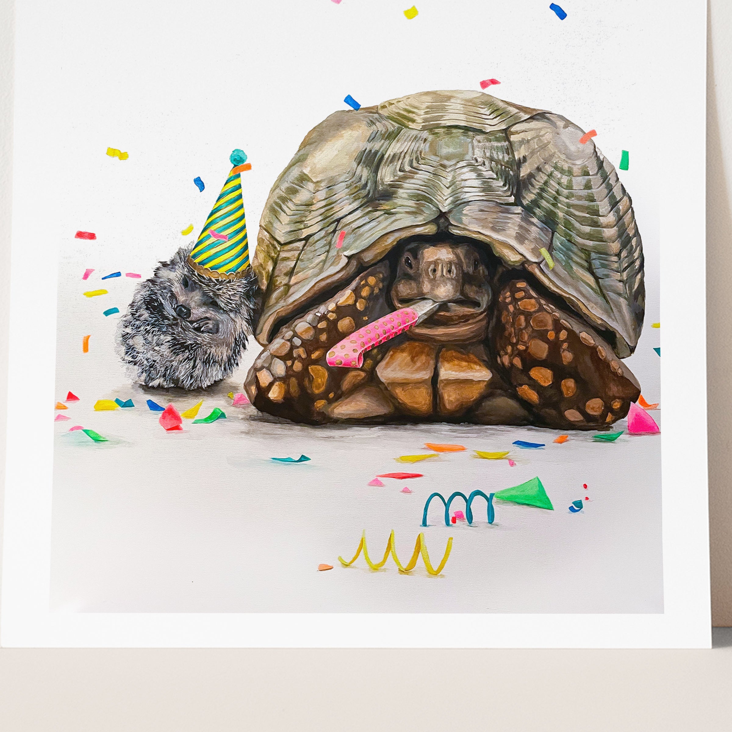 GERTY AND FRANNY Party Tortoise and Hedgehog Cards and Prints