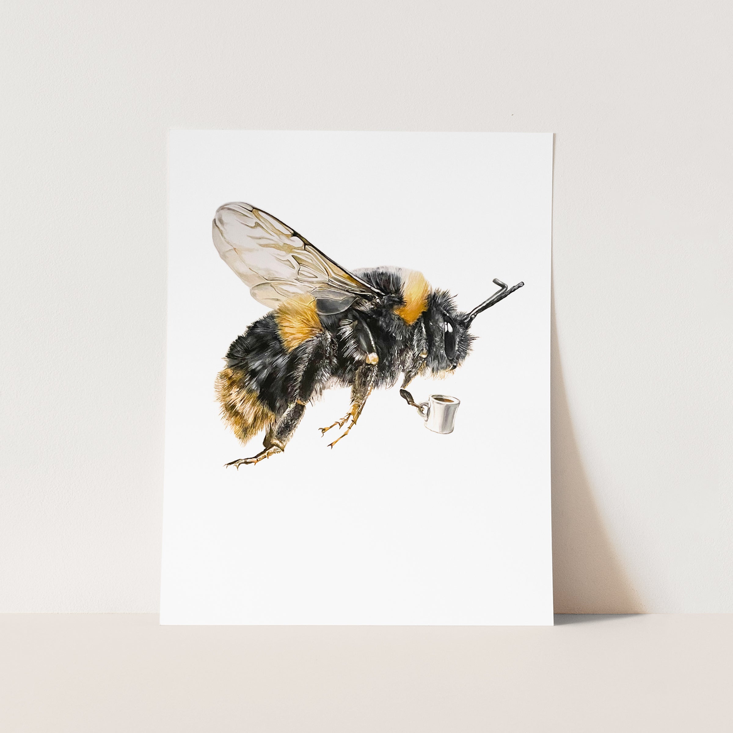 JUST ANOTHER DAY AT THE OFFICE Bee with Coffee Cards and Prints