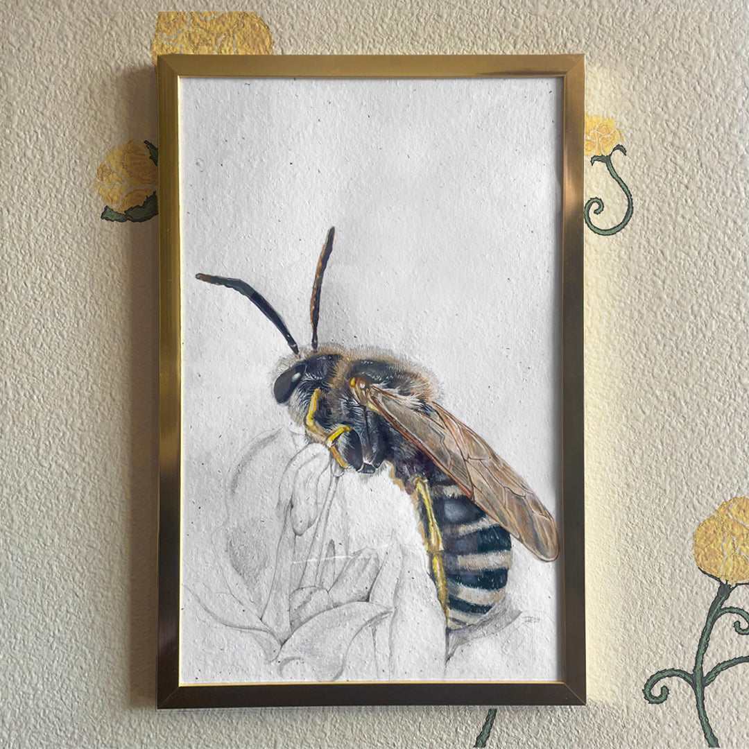 Litigated Furrow Bee Painting on Seed Paper