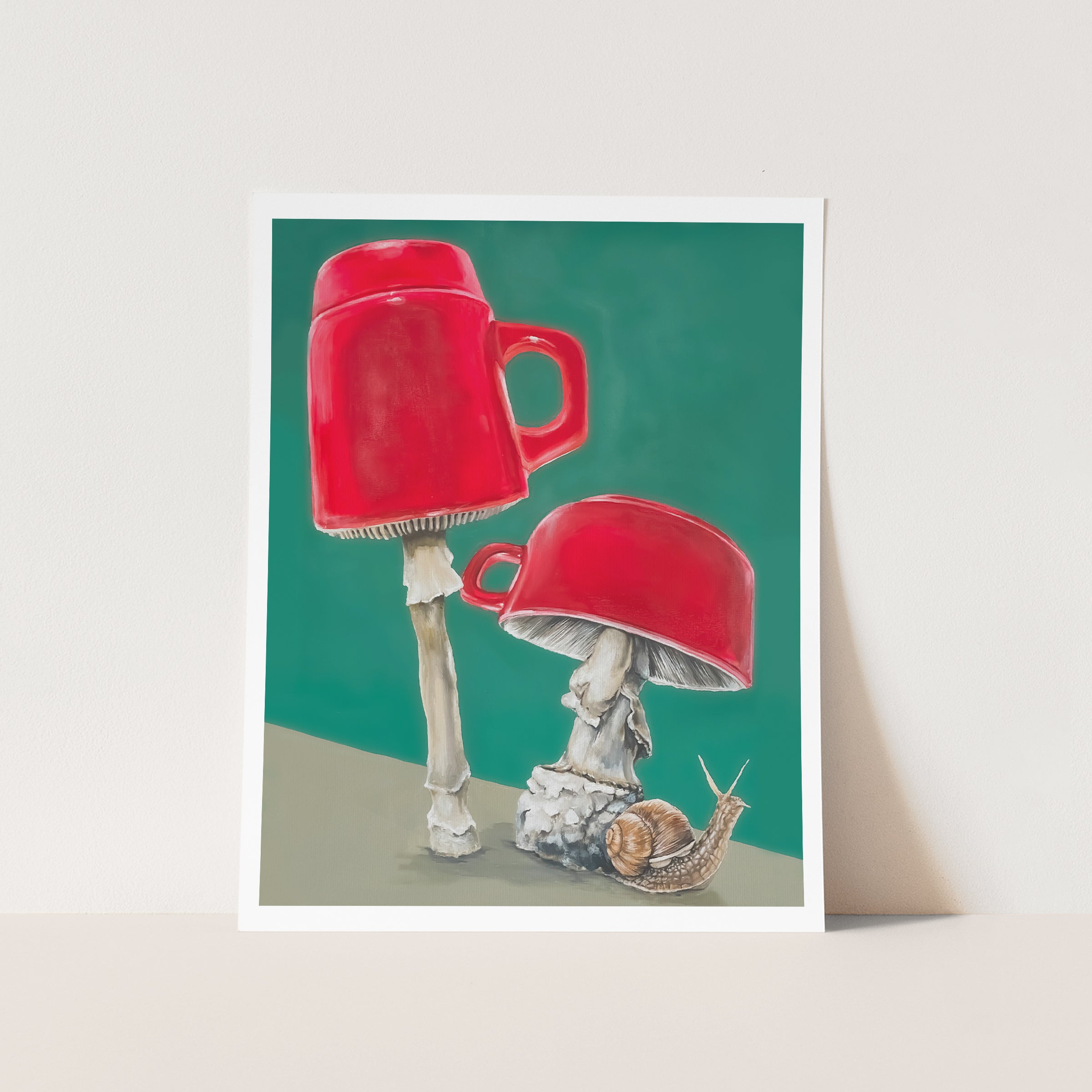 MUGSHROOMS Mushroom Cups and Snail Cards and Prints