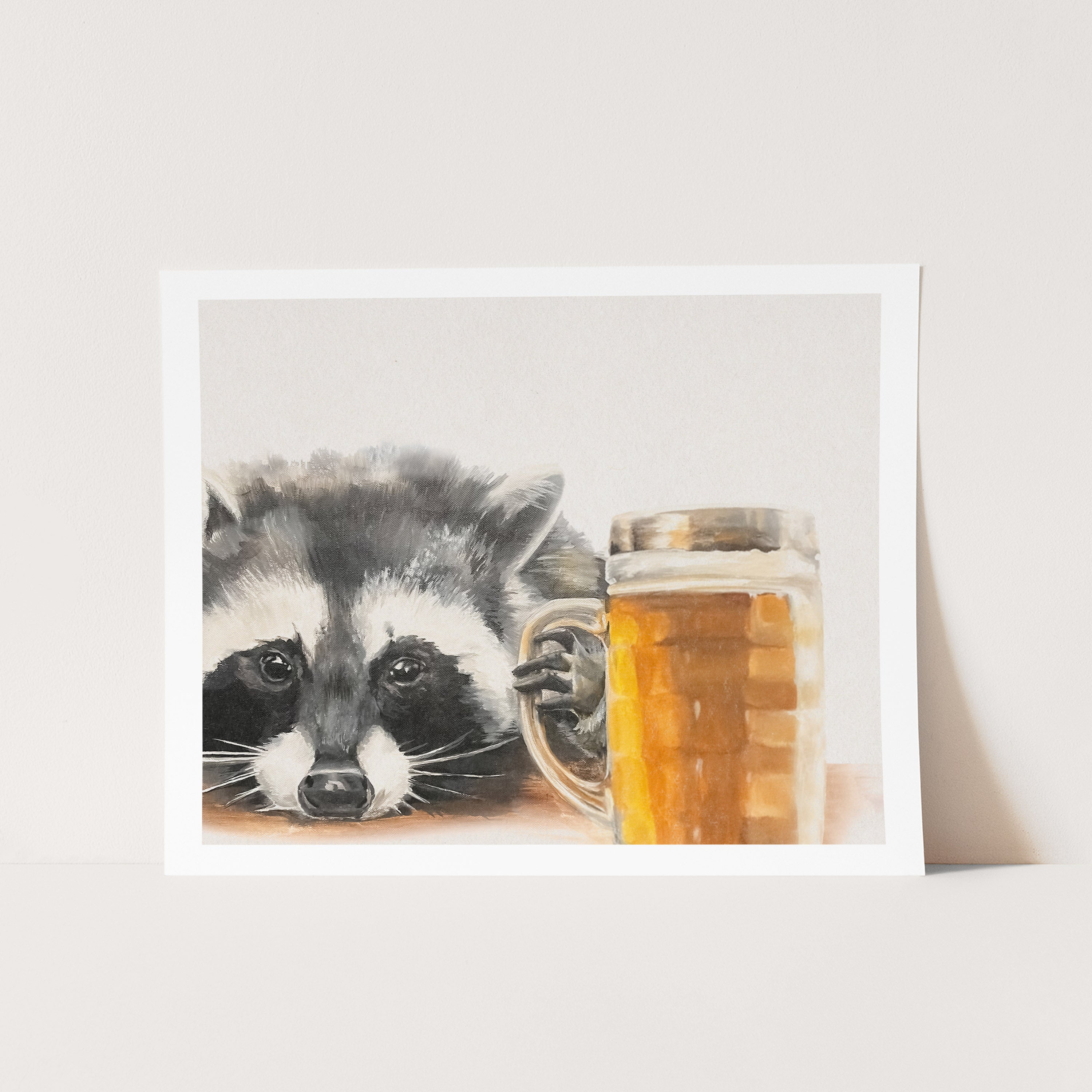 RASCAL the Raccoon Stealing Beer Cards and Prints