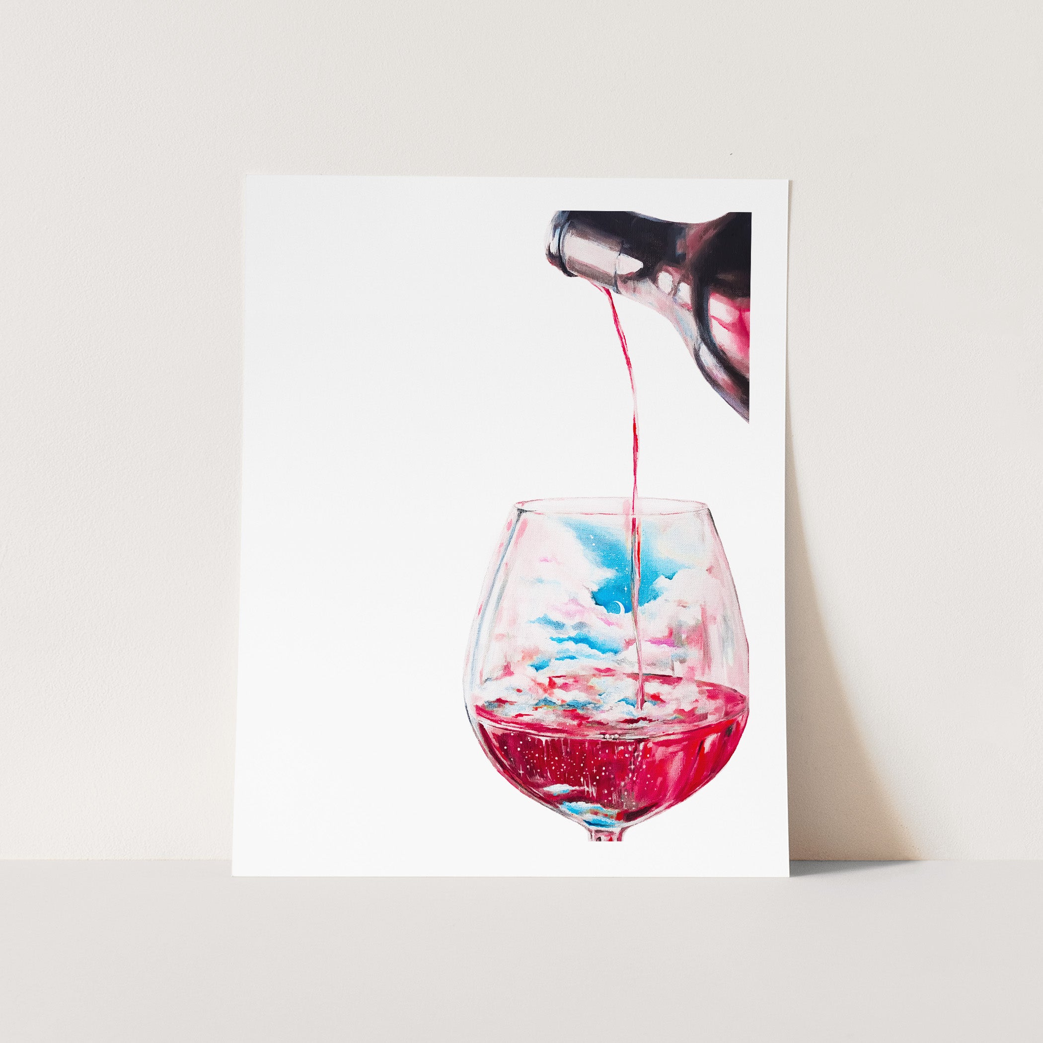 RED WINE EVENING Cards and Prints