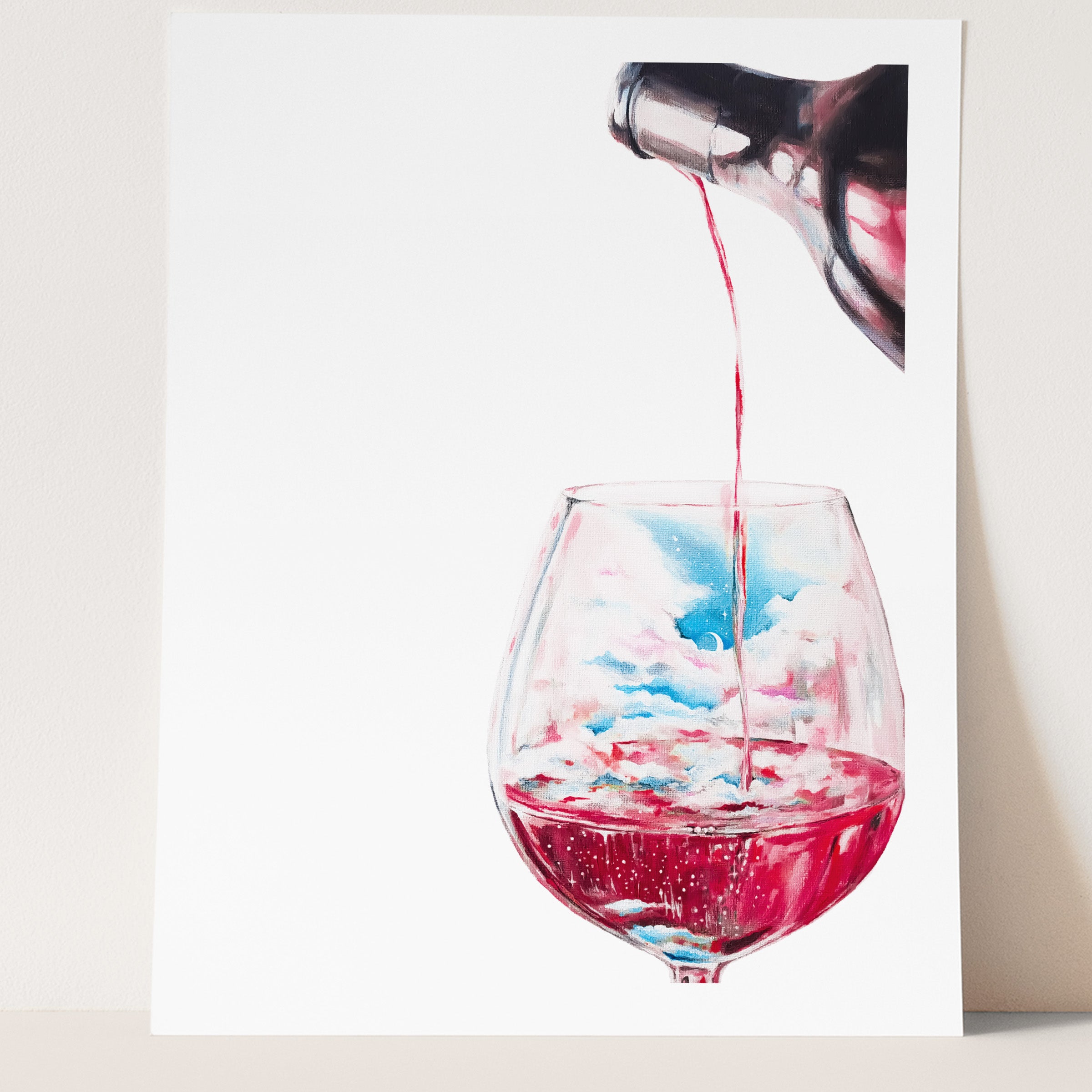 RED WINE EVENING Cards and Prints